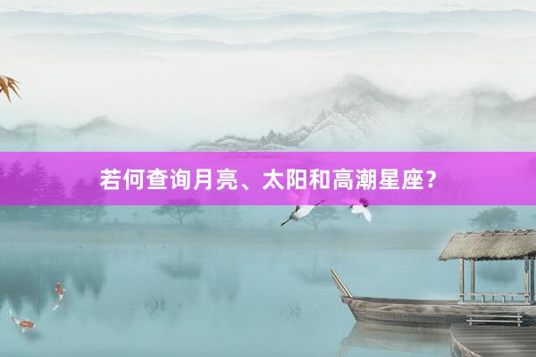 若何查询月亮、太阳和高潮星座？